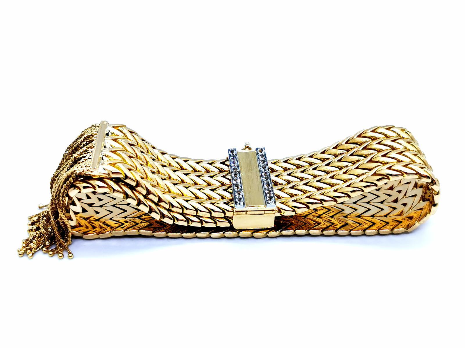Gelbgold-Armband mit Diamanten im Angebot 3