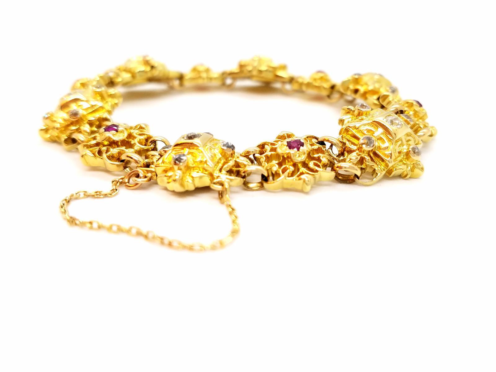 Bracelet en or jaune et diamants en vente 4