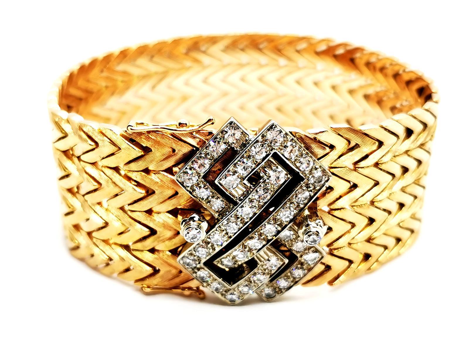 Armband aus Gelbgold mit Diamanten im Angebot 4