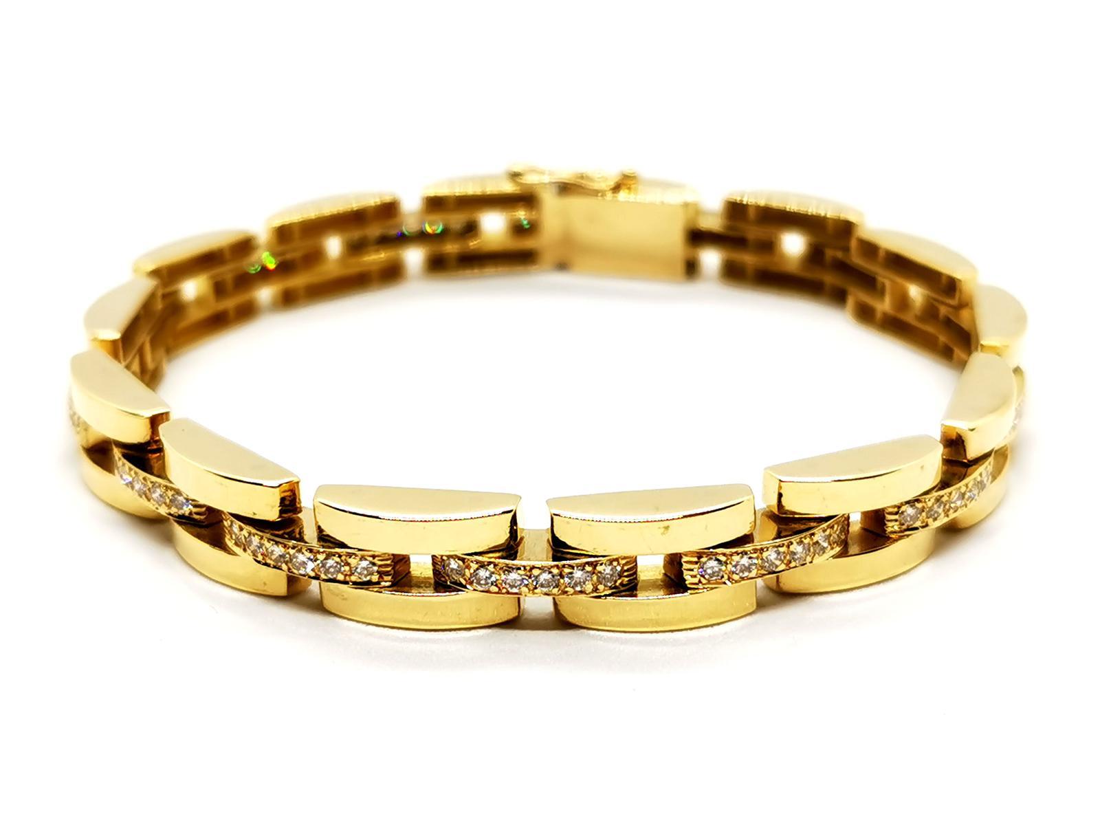 Bracelet en or jaune et diamants en vente 3