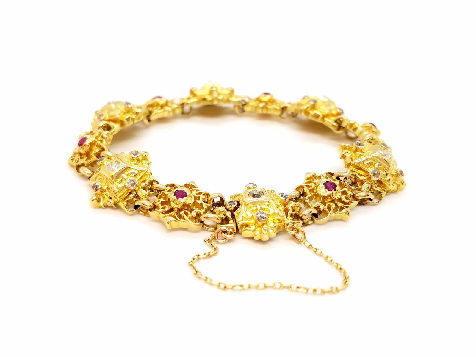 Bracelet en or jaune et diamants en vente 5