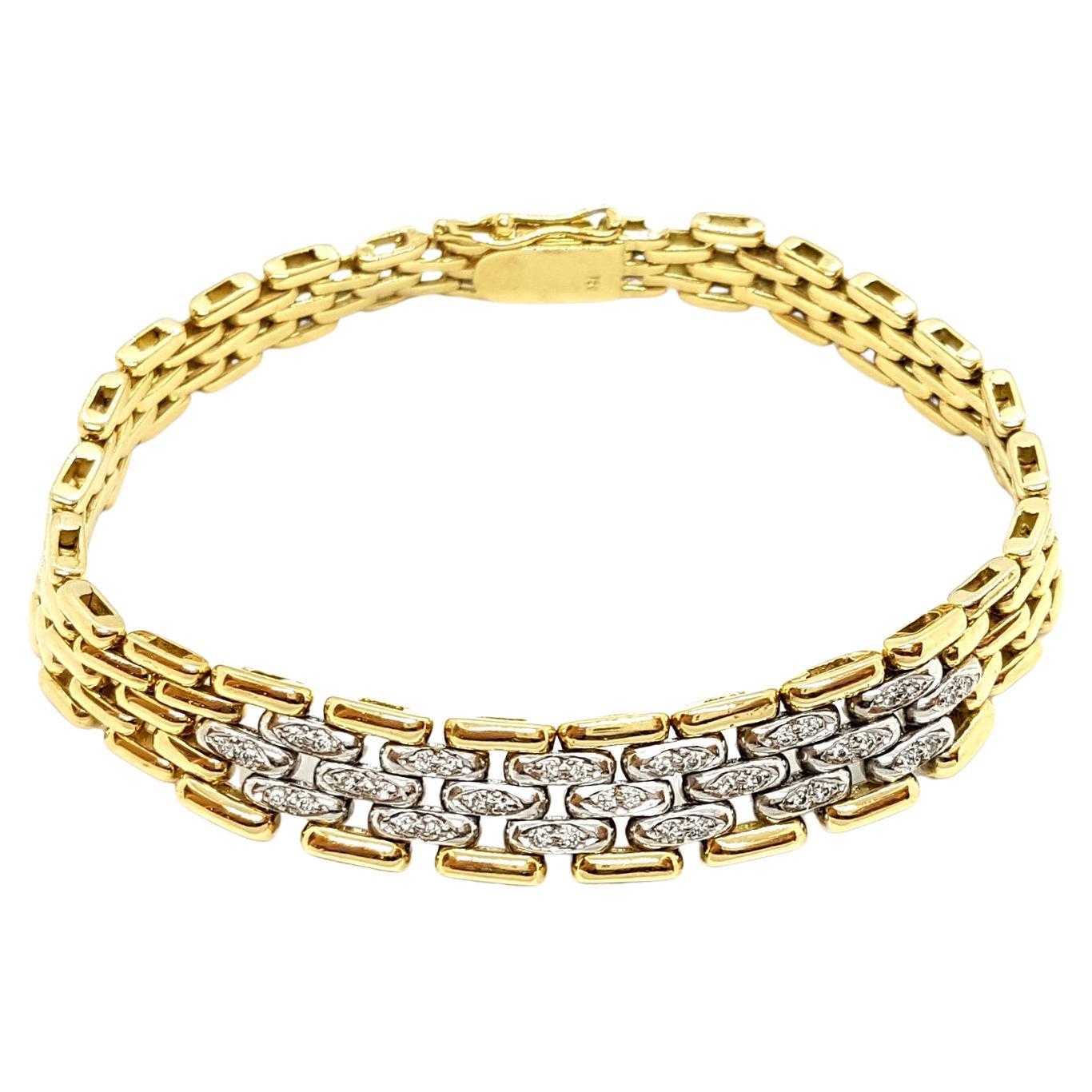 Bracelet en or jaune et diamants en vente