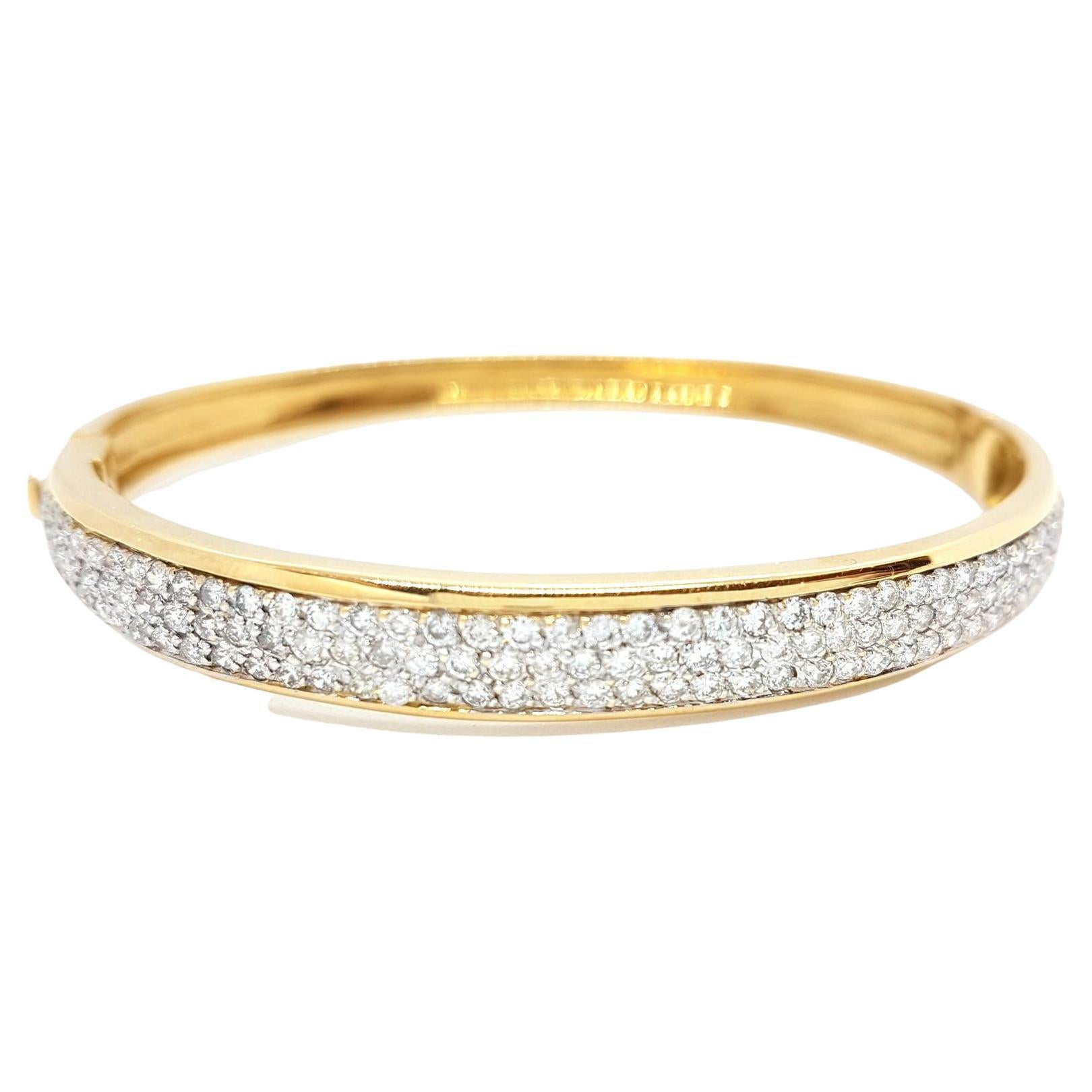 Bracelet en or jaune et diamants en vente