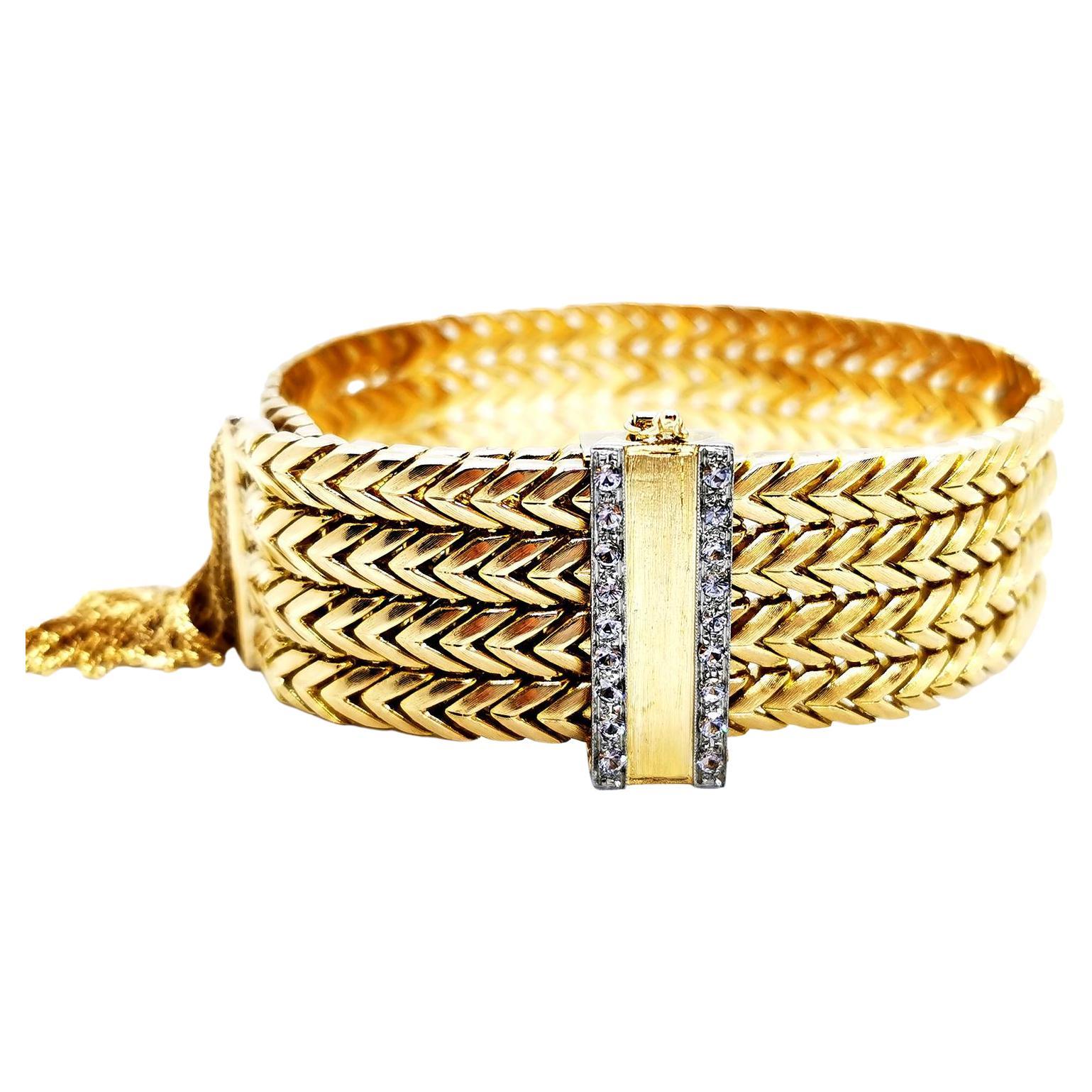 Gelbgold-Armband mit Diamanten