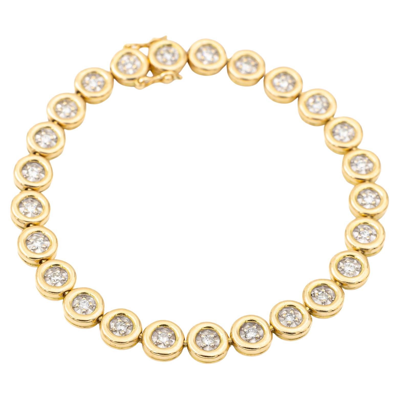 Bracelet Yellow Gold Diamond For Sale
