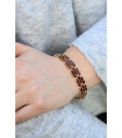 Bracelet en or jaune et grenat