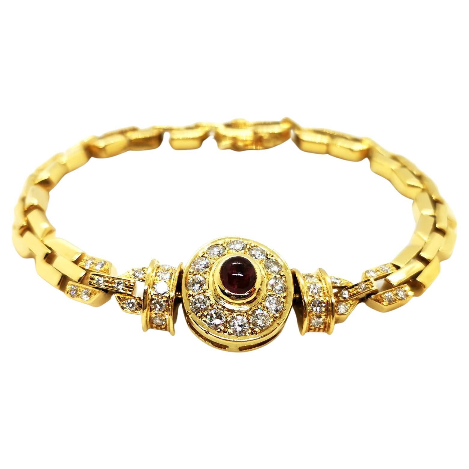 Bracelet Yellow Gold Ruby For Sale