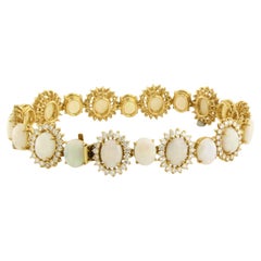 Brilliante sertie d'opale et de diamants taille brillant jusqu'à 5.00ct Or jaune 18k
