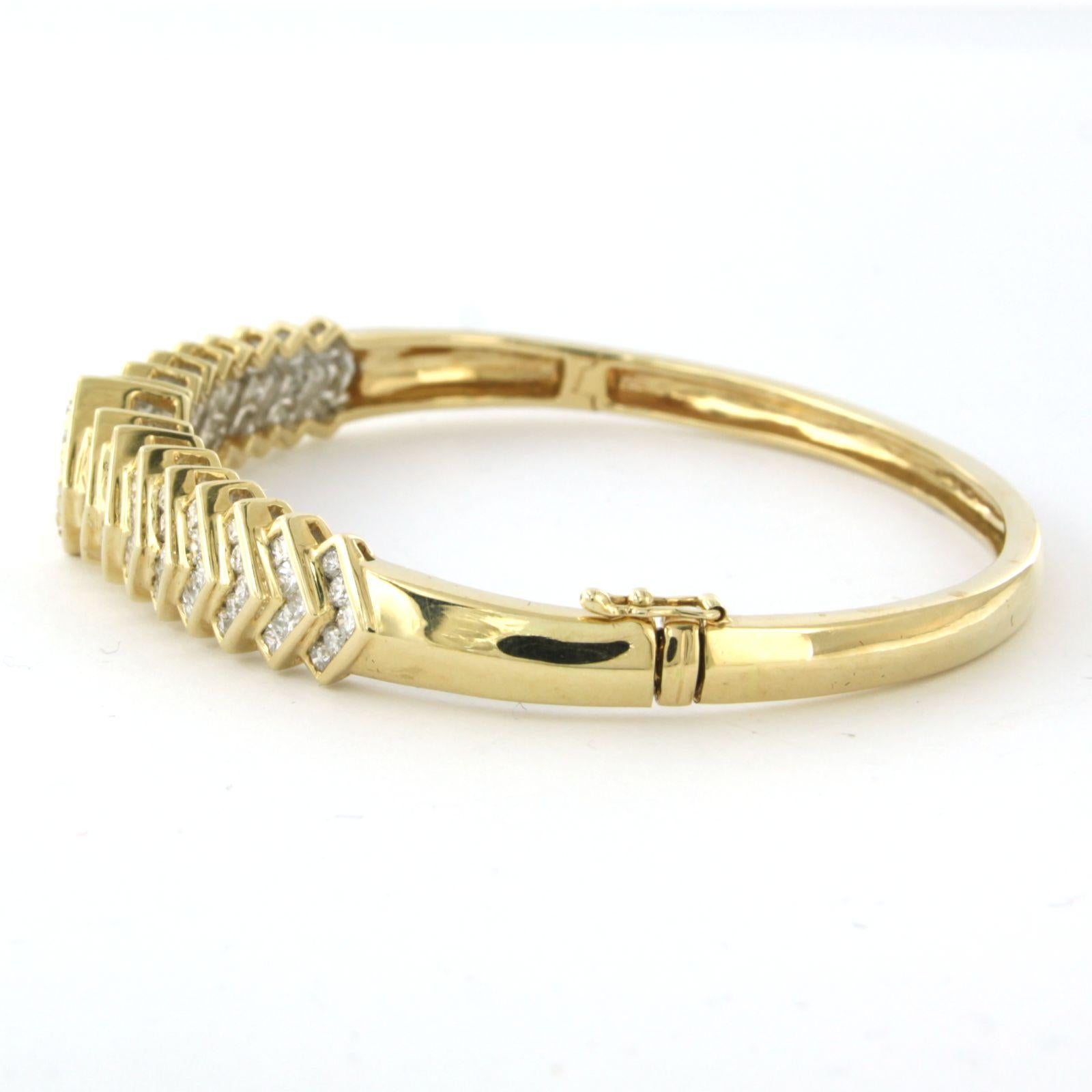 Bracelet en or jaune 14 carats avec diamants jusqu'à 2,50 carats Excellent état - En vente à The Hague, ZH