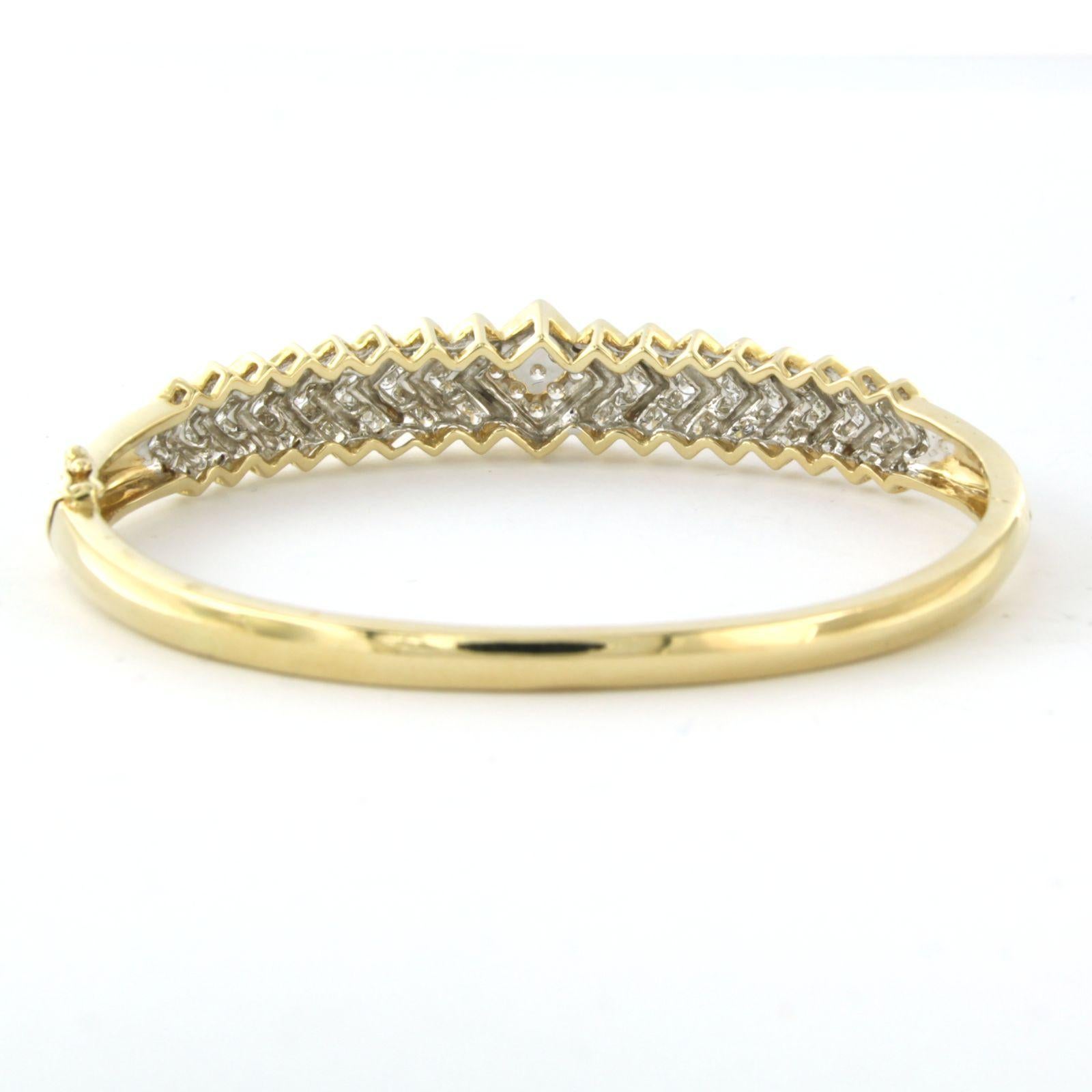 Bracelet en or jaune 14 carats avec diamants jusqu'à 2,50 carats en vente 1