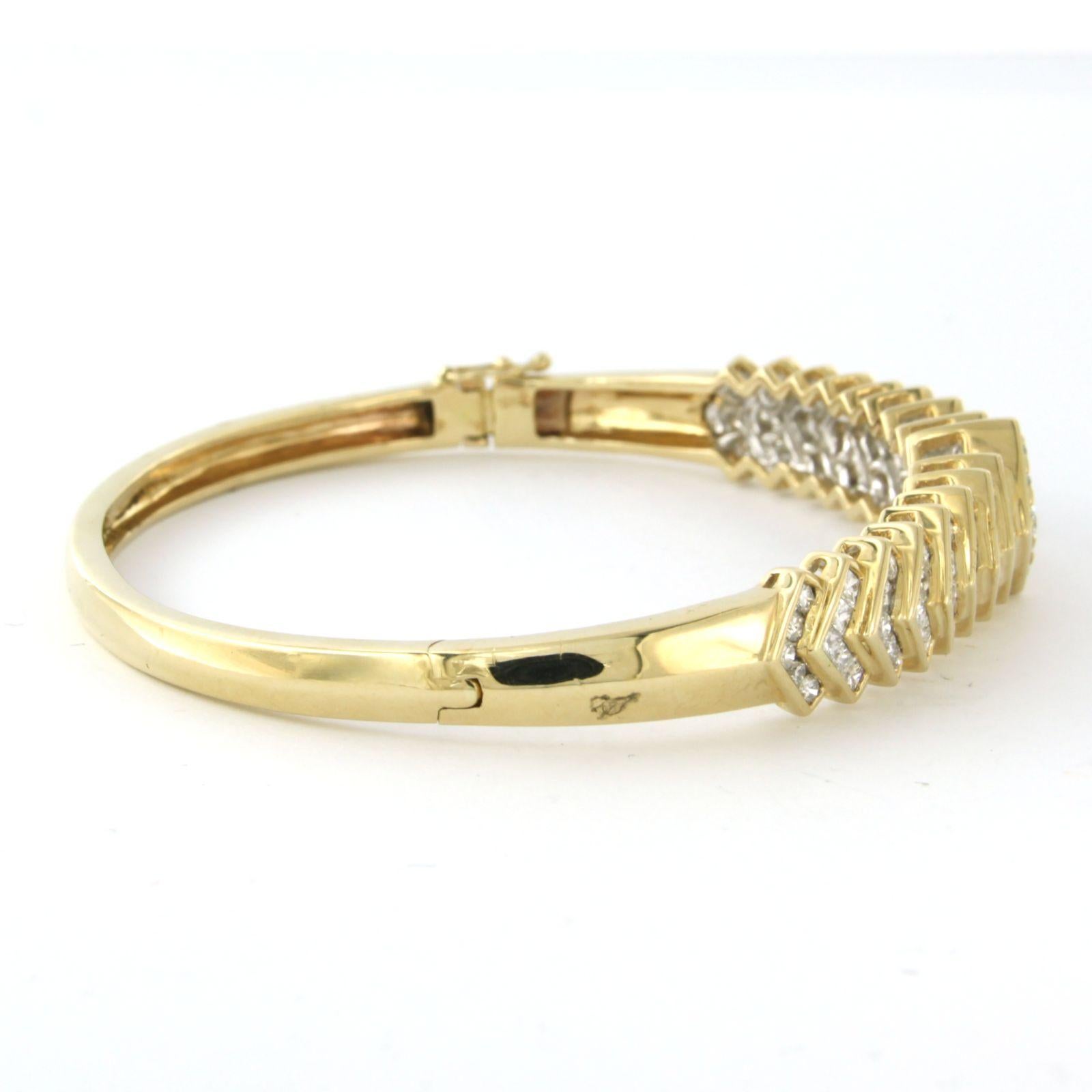 Bracelet en or jaune 14 carats avec diamants jusqu'à 2,50 carats en vente 2