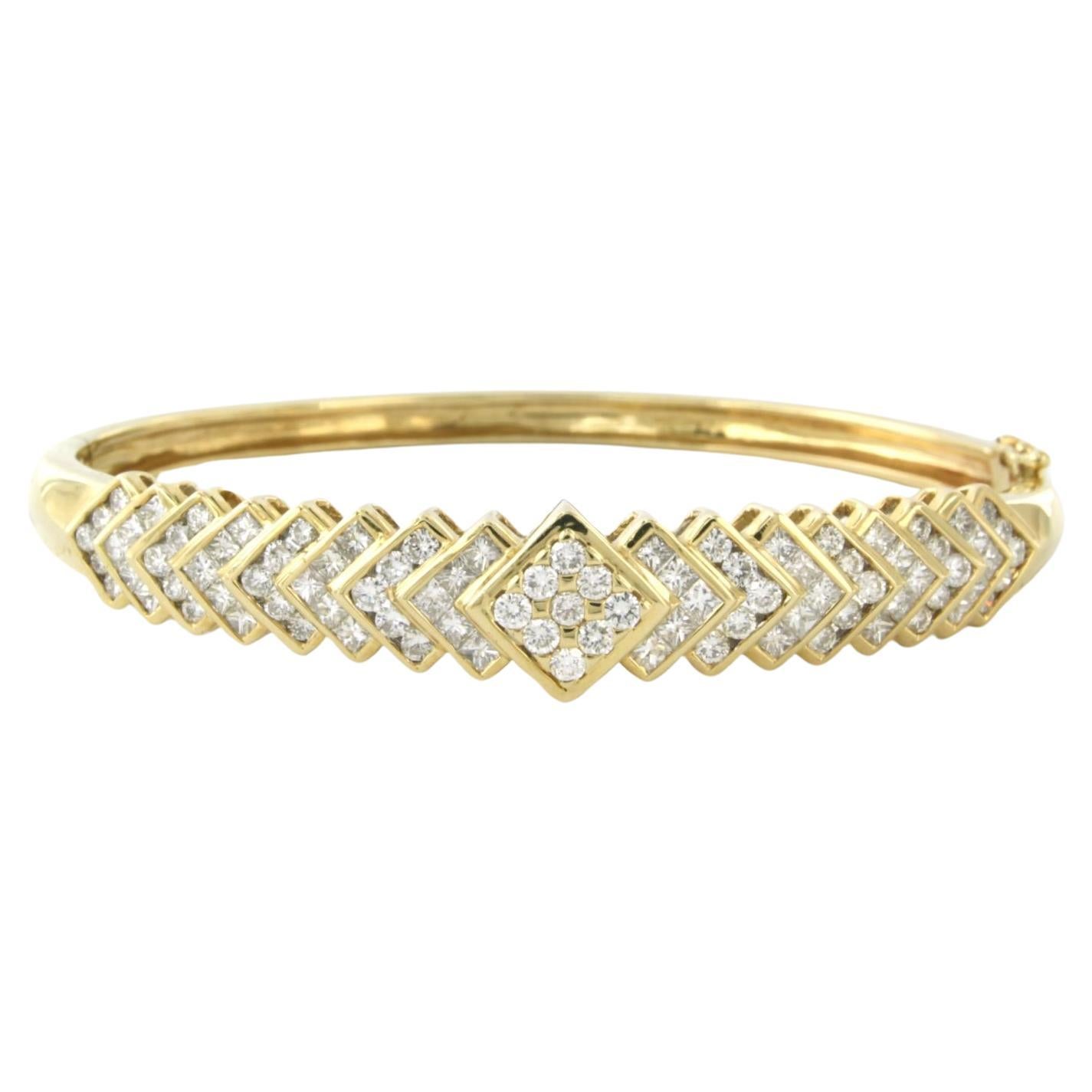Bracelet en or jaune 14 carats avec diamants jusqu'à 2,50 carats en vente