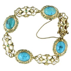 Bracelot with Turquoise 18k yellow gold