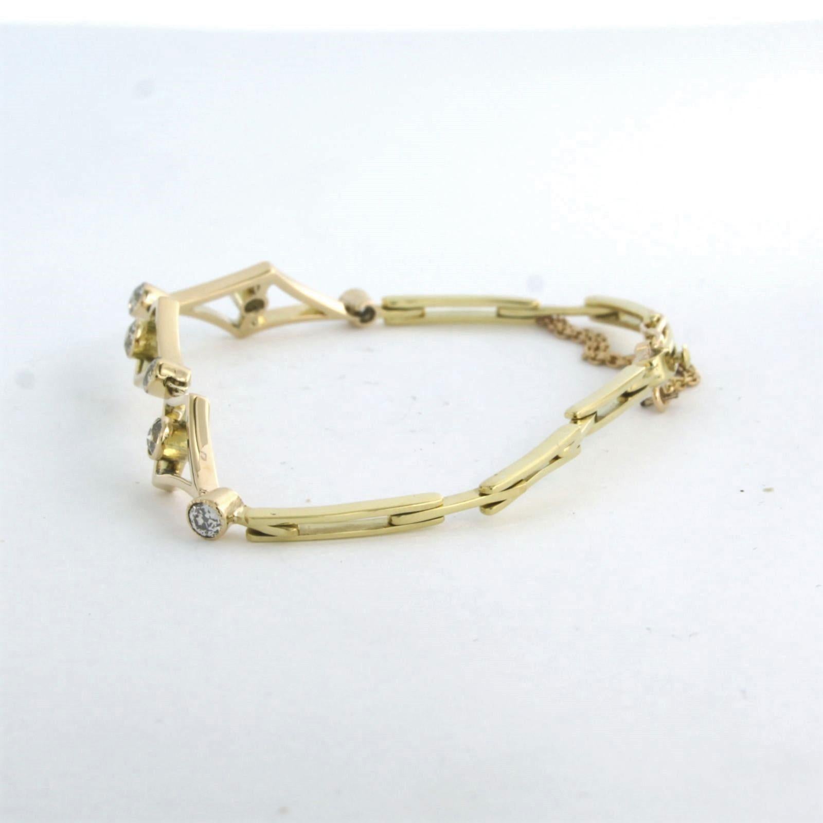 Taglio vecchia miniera Bracciale con diamanti taglio old mine fino a 1,00ct in oro 14k 9,7 grammi in vendita