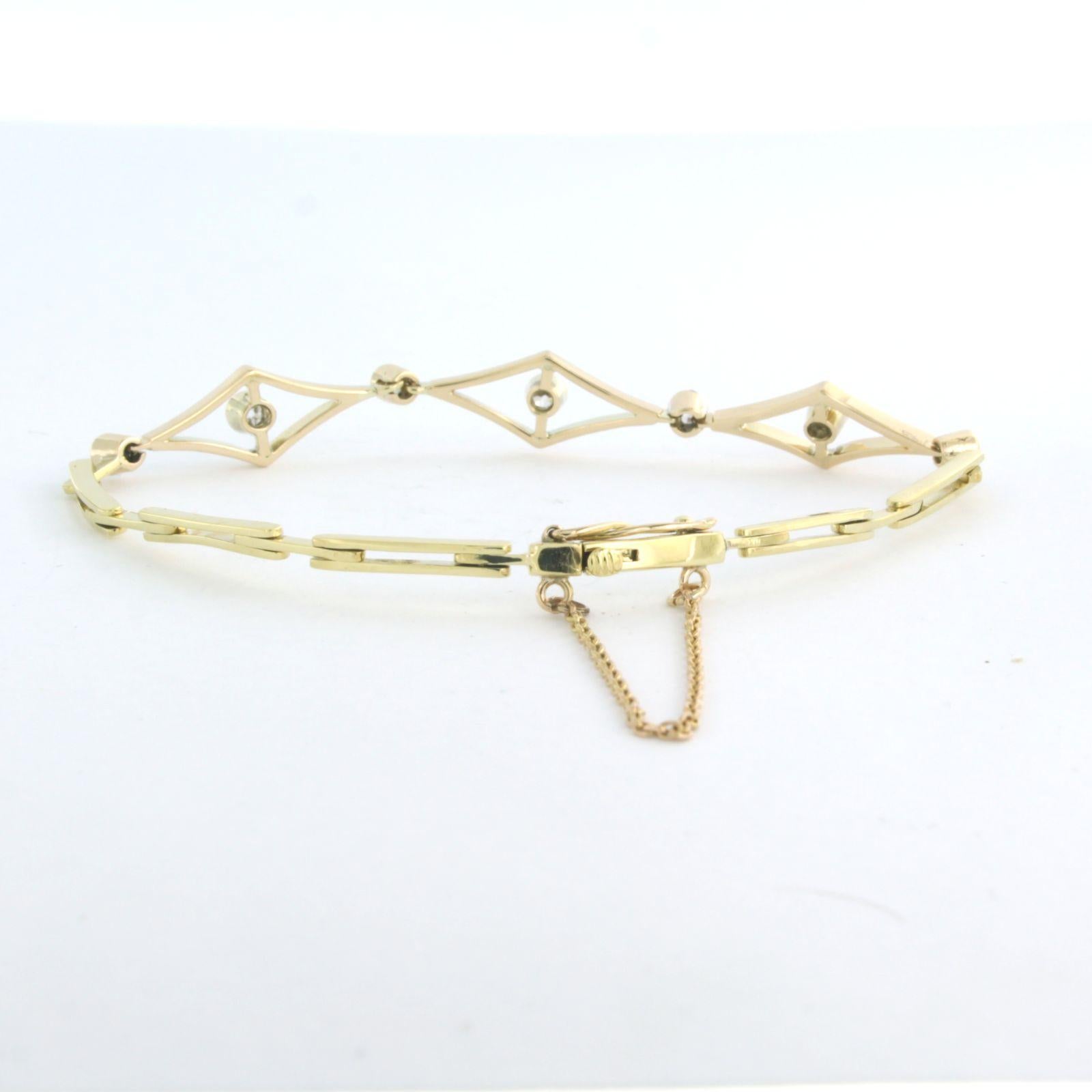 Bracciale con diamanti taglio old mine fino a 1,00ct in oro 14k 9,7 grammi In condizioni ottime in vendita a The Hague, ZH