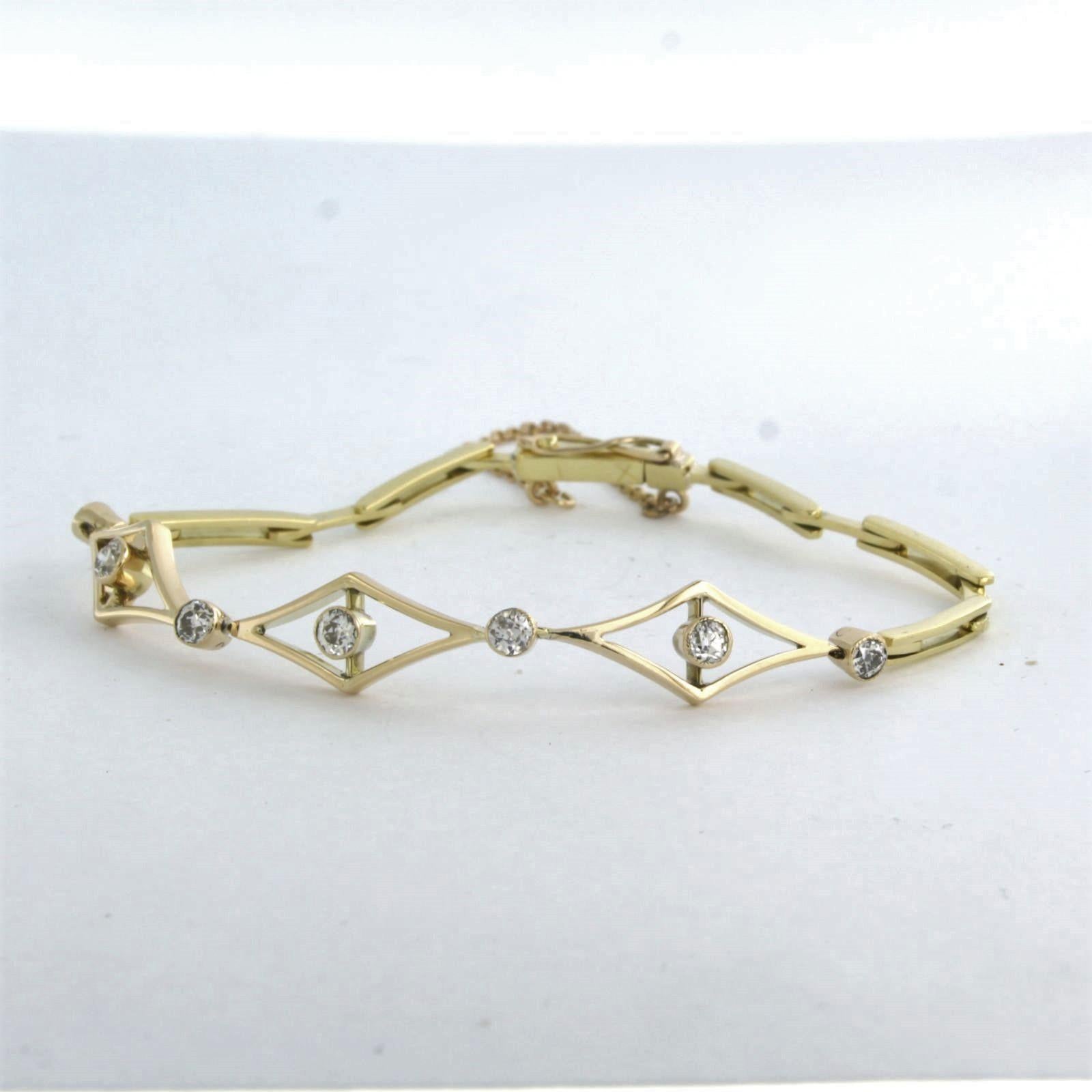 Bracciale con diamanti taglio old mine fino a 1,00ct in oro 14k 9,7 grammi in vendita 3