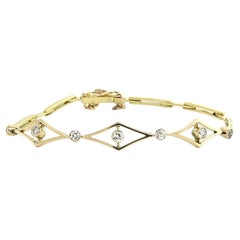Bracciale con diamanti taglio old mine fino a 1,00ct in oro 14k 9,7 grammi