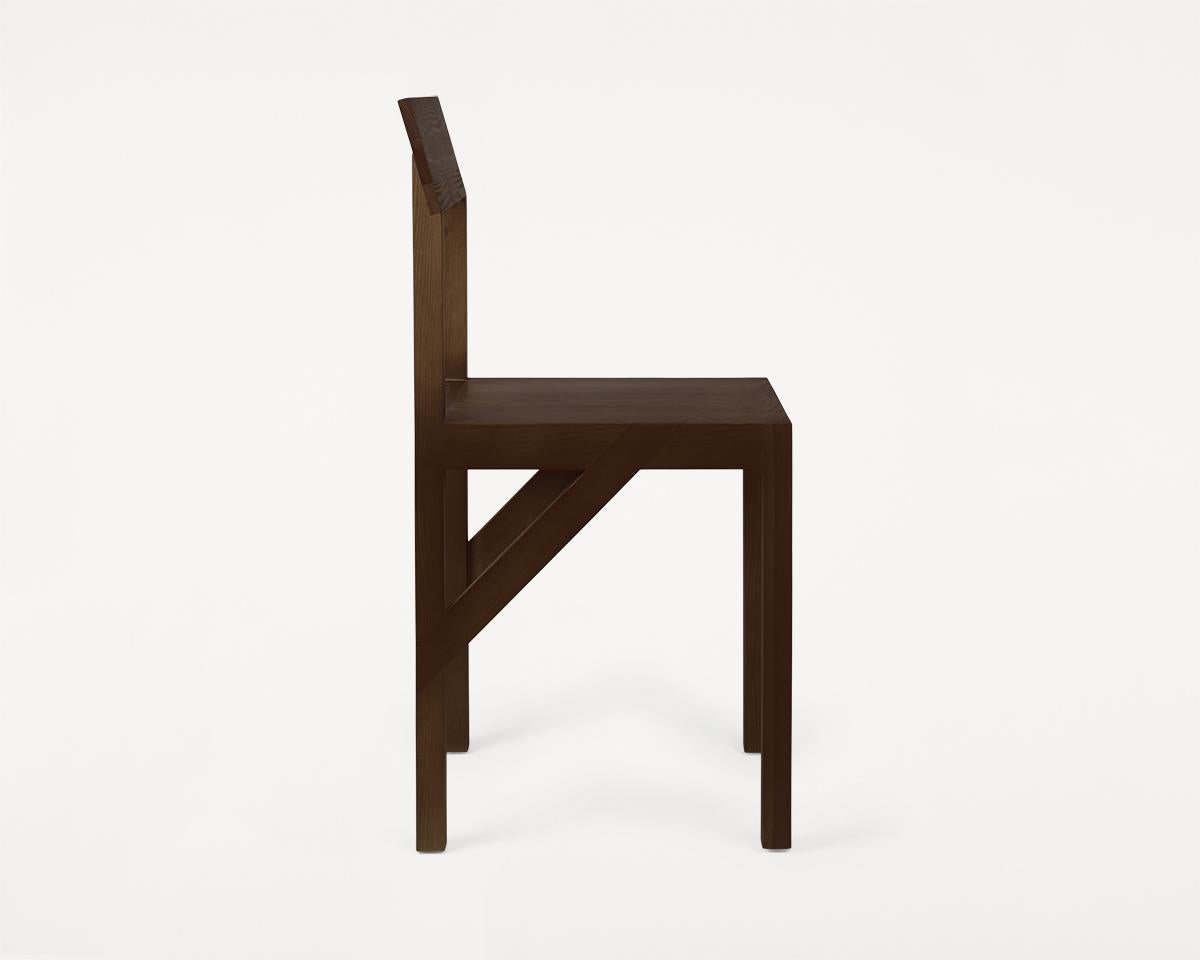 Scandinavian Modern Bracket Chair Dark Pine  For Sale