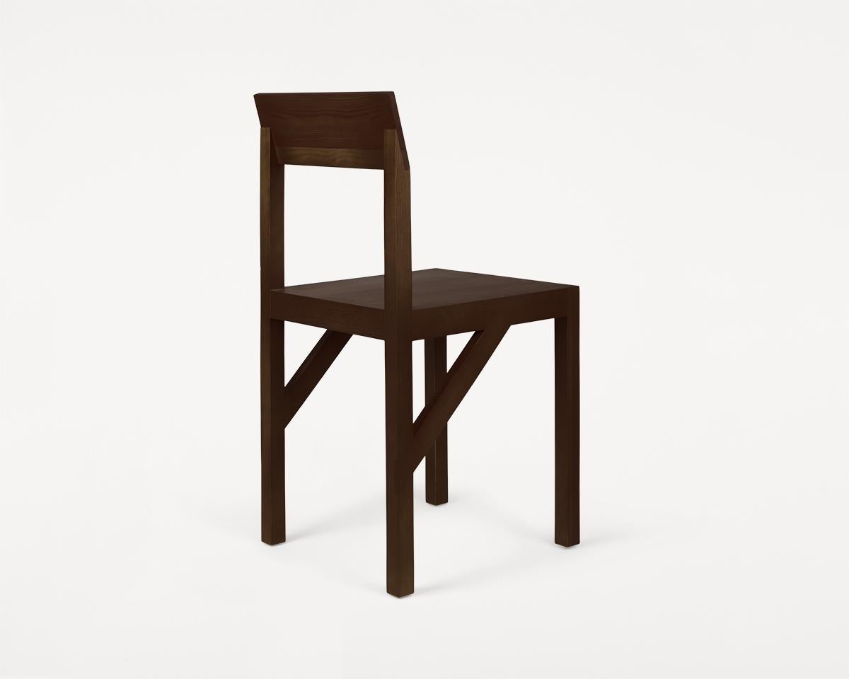 Lithuanian Bracket Chair Dark Pine  For Sale