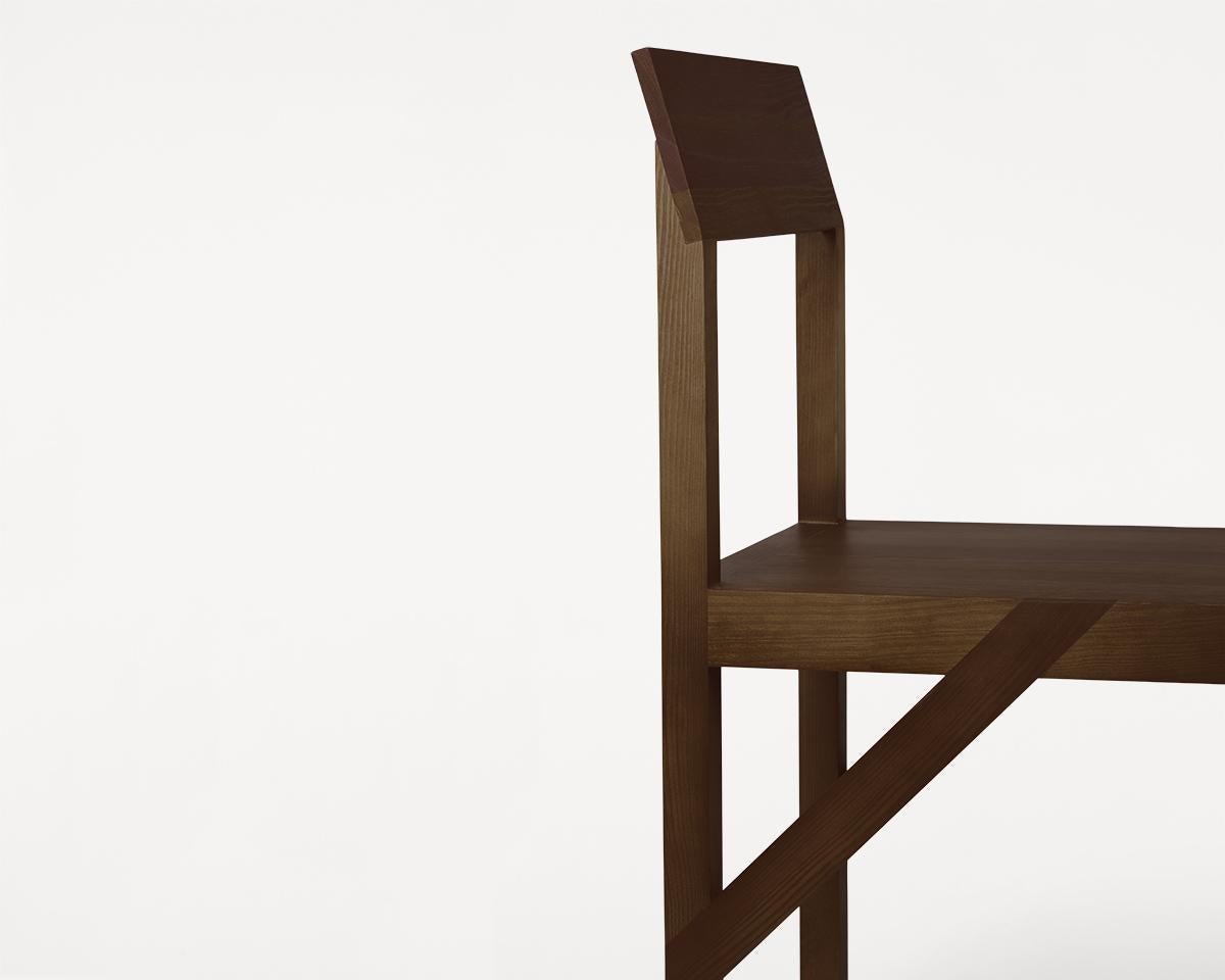 Contemporary Bracket Chair Dark Pine  For Sale