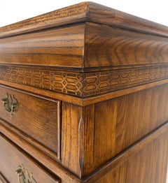 Bracket Feet Chippendale Style Solid Chestnut Brass Pulls Chest on Chest Dresser