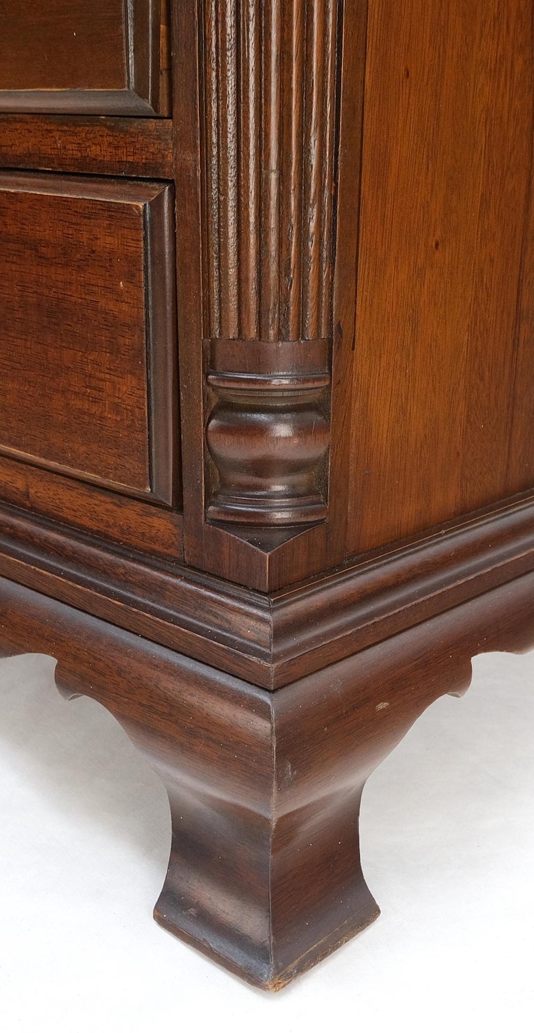 Bracket Feet Mahogany 6 Drawers Brass Pulls Tall Lingerie Chest Dresser