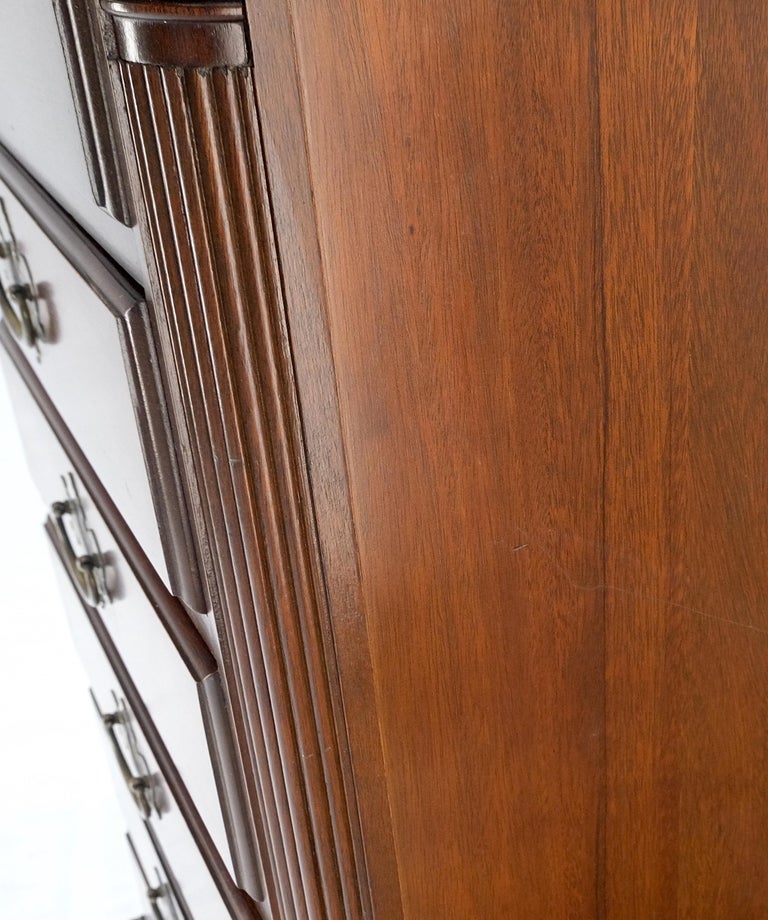 Bracket Feet Mahogany 6 Drawers Brass Pulls Tall Lingerie Chest Dresser