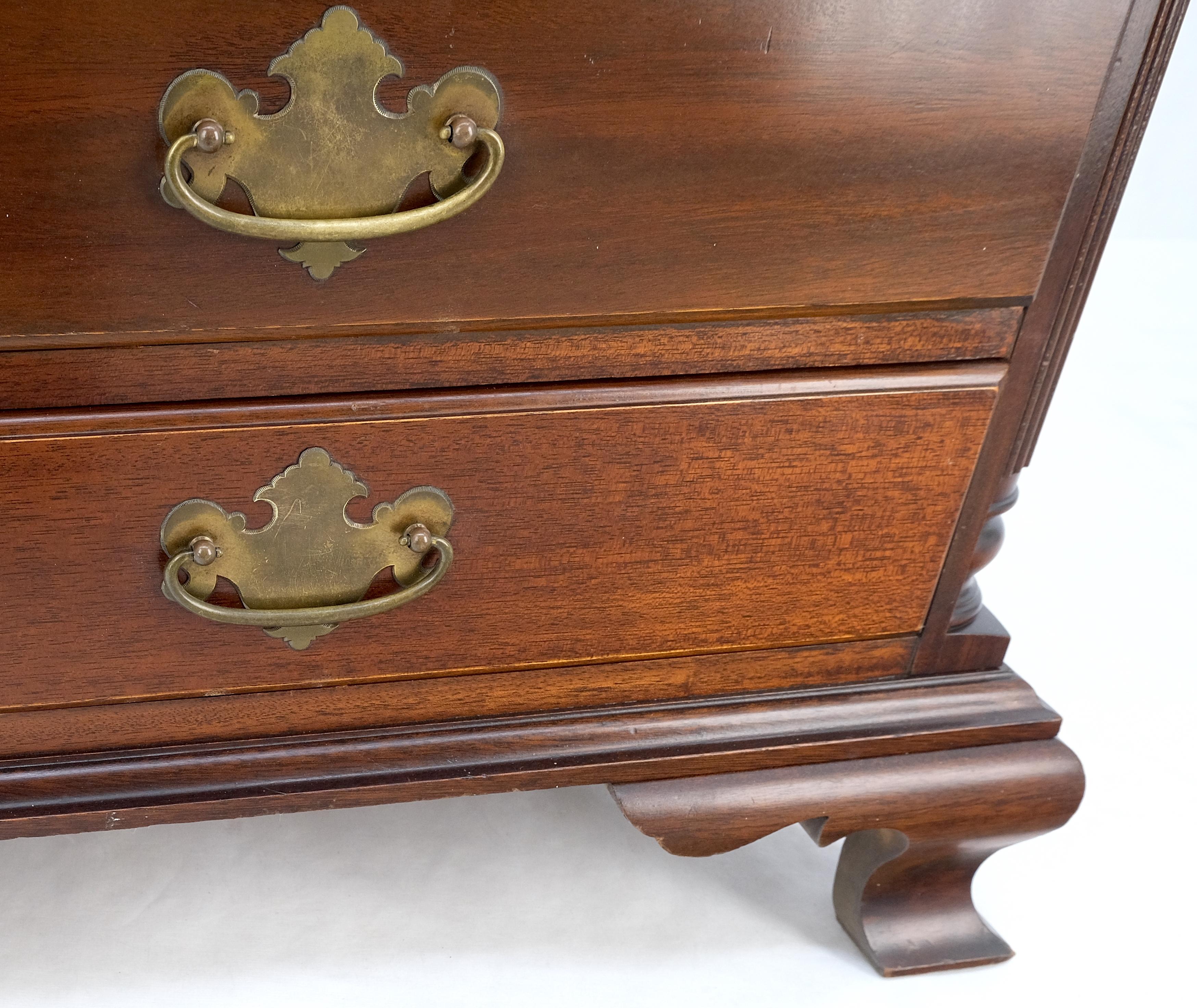 Federal Bracket Feet Mahogany 6 Drawers Brass Pulls Tall Lingerie Chest Dresser Cabinet For Sale