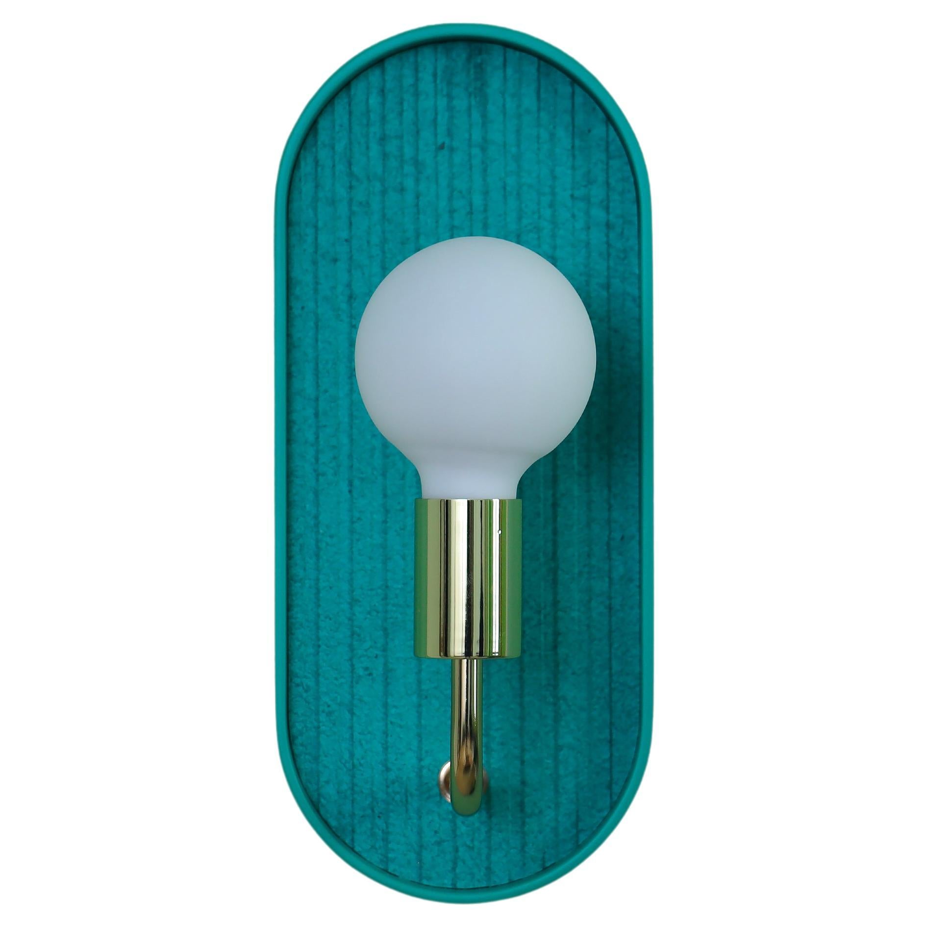 Bracketlamp MiniOblong green - green lacquered solid basswood and paper in Stock