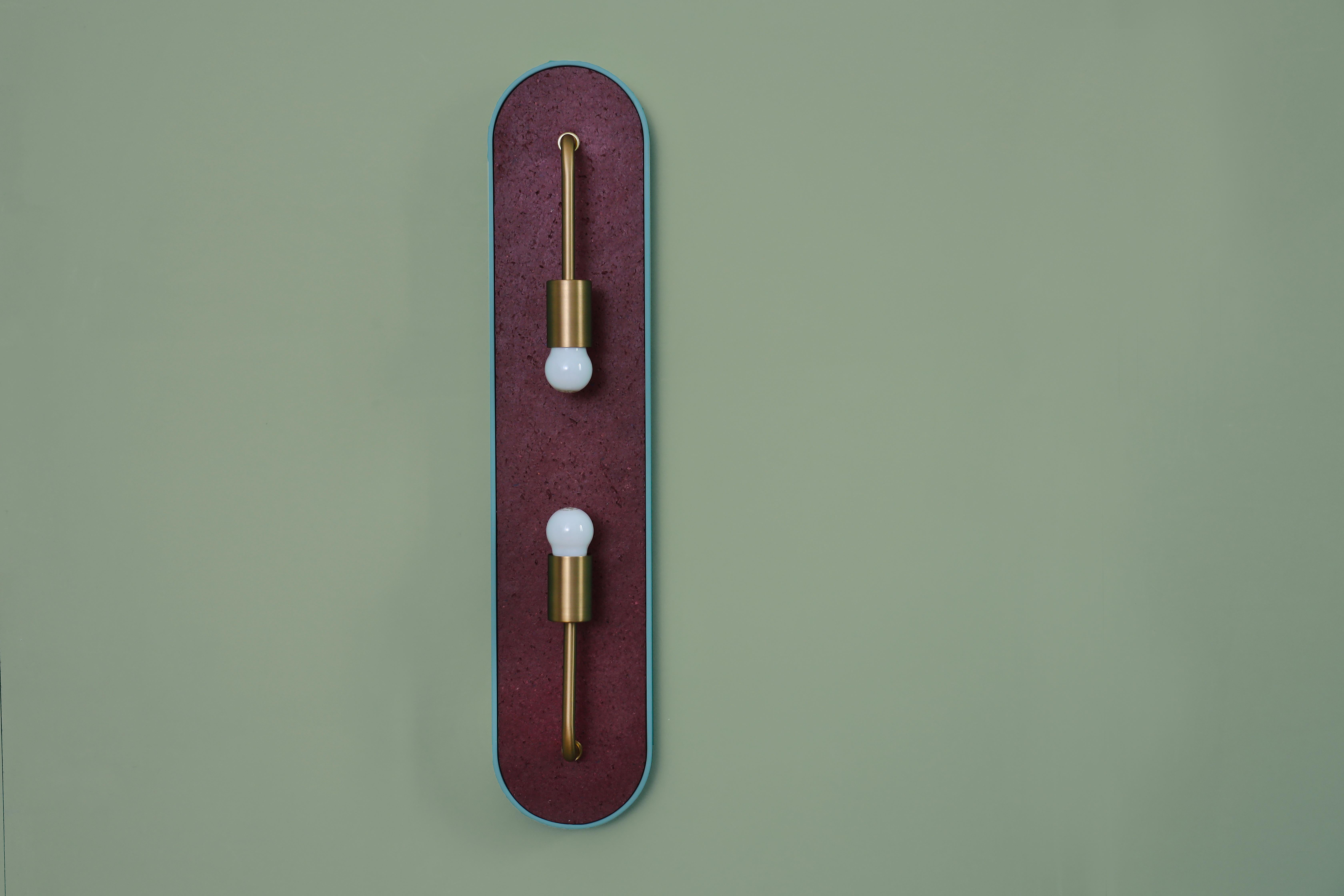 “Put .. back ... the ... candle”
Cit. Frankenstein Junior 1974
The Bracket lamp collection of sconces is a tribute to the classic lighting of the 1920s.

Structure: solid lime wood lacquered with water-based enamel
Color: ice green 

Surface: Fully