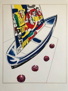 Triptychos Post Historicus Leger Conceptual Art Silkscreen Gold Lithograph