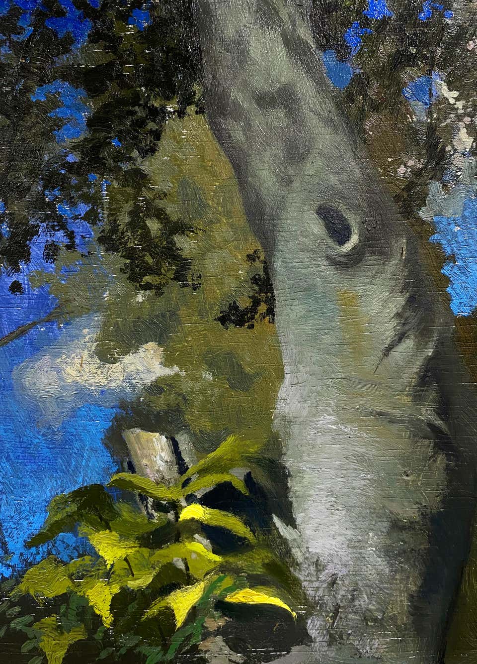"Autumn Sycamore" (2023) - Original Oil Still-Life of Landscape by Brad Davis