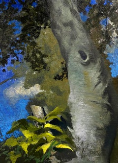 "Autumn Sycamore" (2023) - Nature morte originale à l'huile d'un paysage par Brad Davis