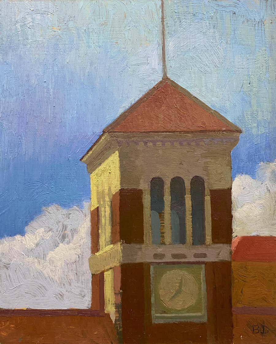 "Baldwin Piano Factory" (2020) - Original Oil of Cityscape by Brad Davis