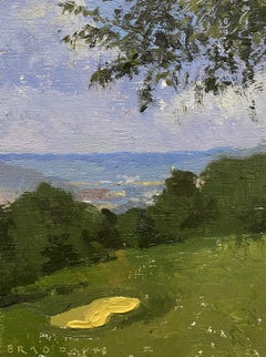 "Devou Park" (2023) - Still-Life di paesaggio originale ad olio di Brad Davis