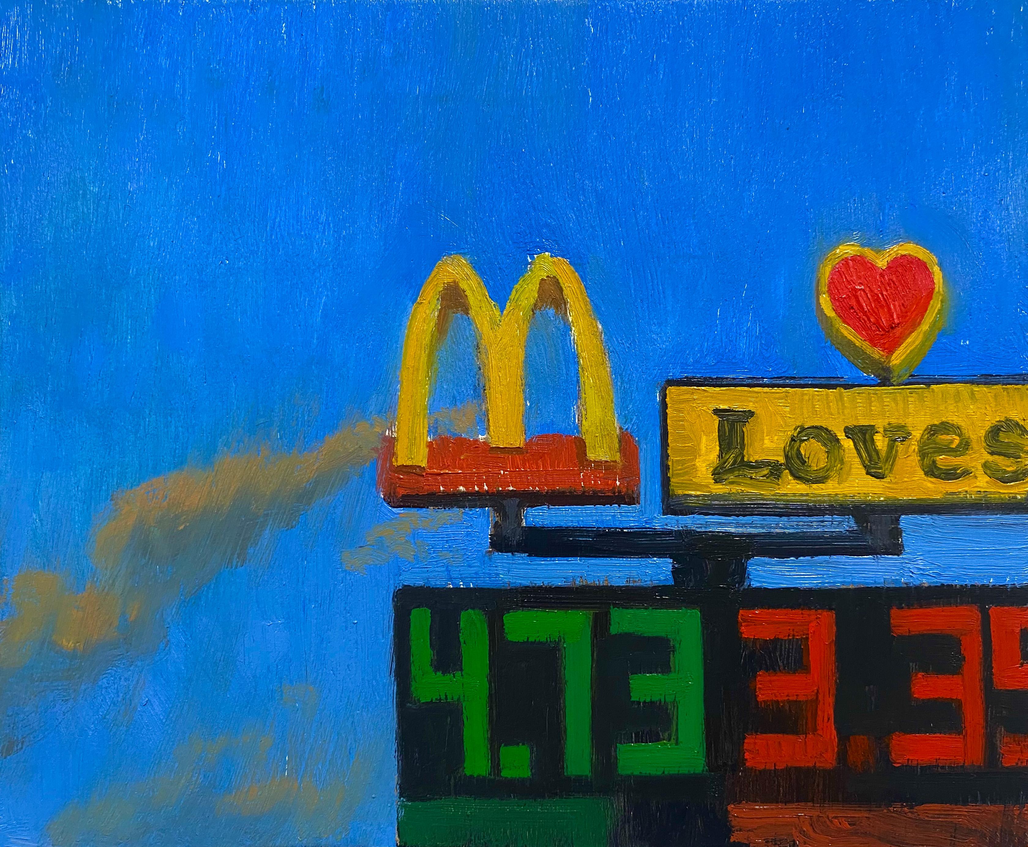 Love's" (2023) de Brad Davis es un atractivo óleo sobre tabla de un paisaje urbano que mide 20 x 25 cm sin enmarcar.