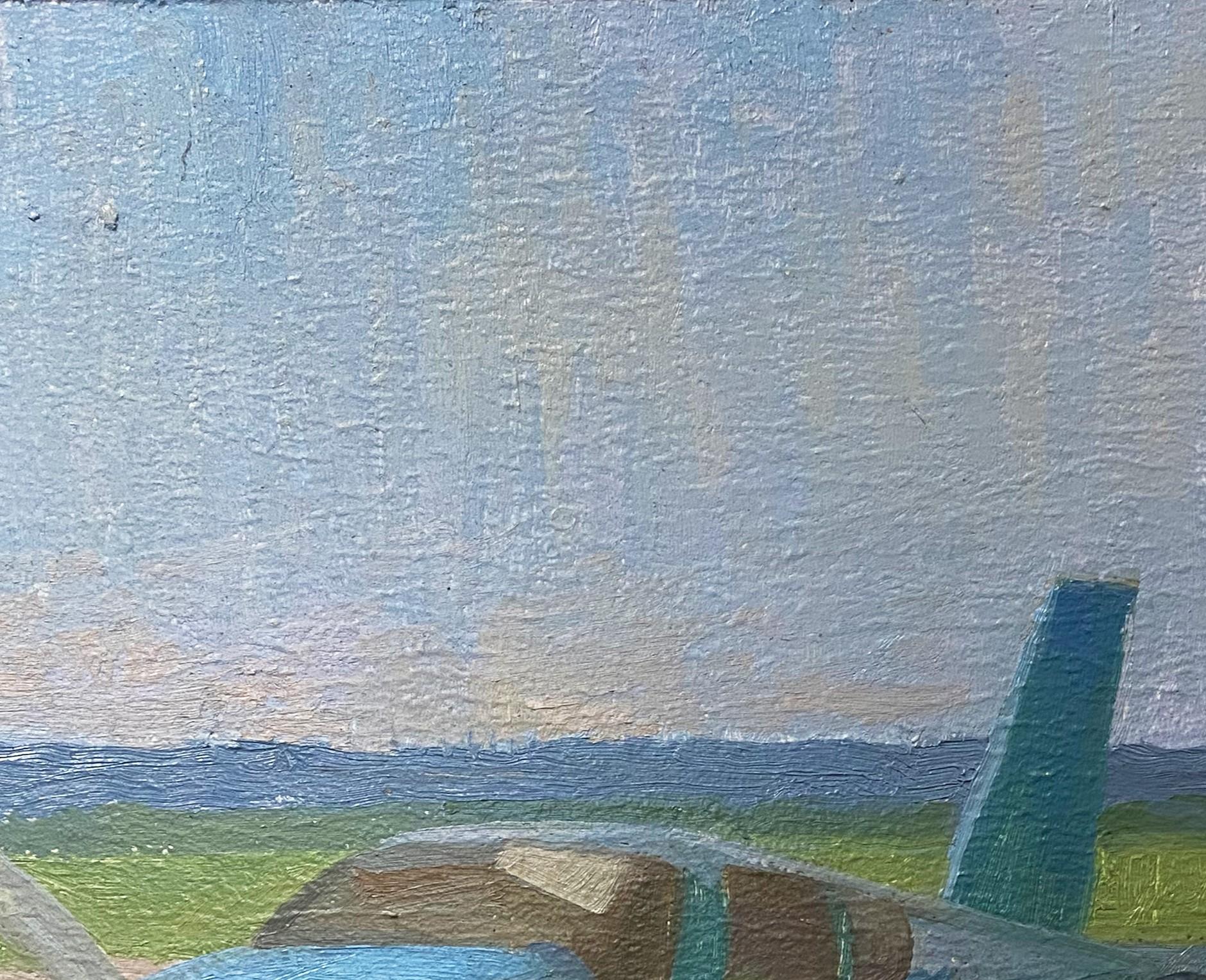 «unken Plane » - Huile originale d'un paysage de Brad Davis 3