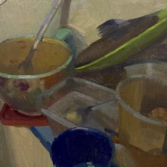 "Midnight Dishes" (2023) - Original Oil Still-Life of Dishes by Brad Davis