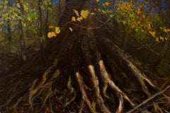 "Ohio River Spider" – Oil Painting, Forest Scene
