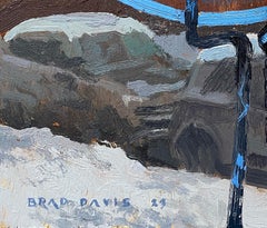 "Abierto" (2023) - Óleo original de Paisaje urbano invernal por Brad Davis