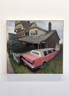 "State Ave. Stretch" – Oil on Wood Panel, Urban Realism Scene