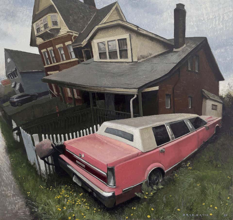 "State Ave. Stretch" – Oil on Wood Panel, Urban Realism Scene
