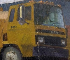 "Street Sweeper" (2023) - Original Oil of Cityscape by Brad Davis