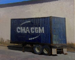 "Trailer" (2023) - Original Oil of Truck Trailer by Brad Davis