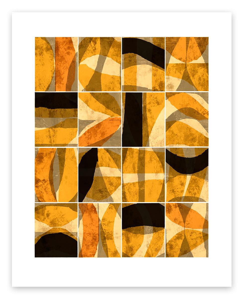 Brad Ellis Abstract Print - Paradigm Yellow