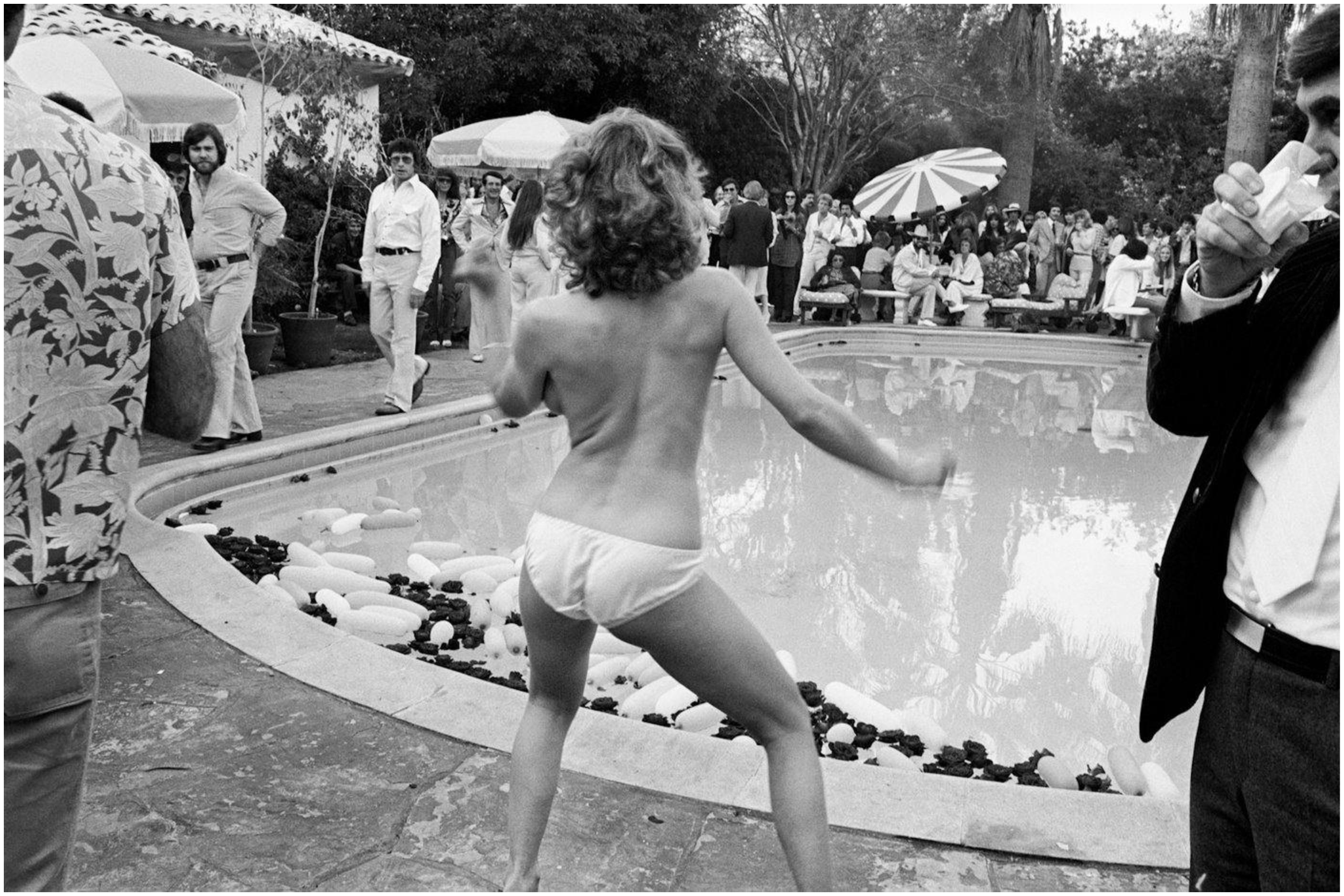 Brad Elterman Black and White Photograph - A Beverly Hills Swim Party