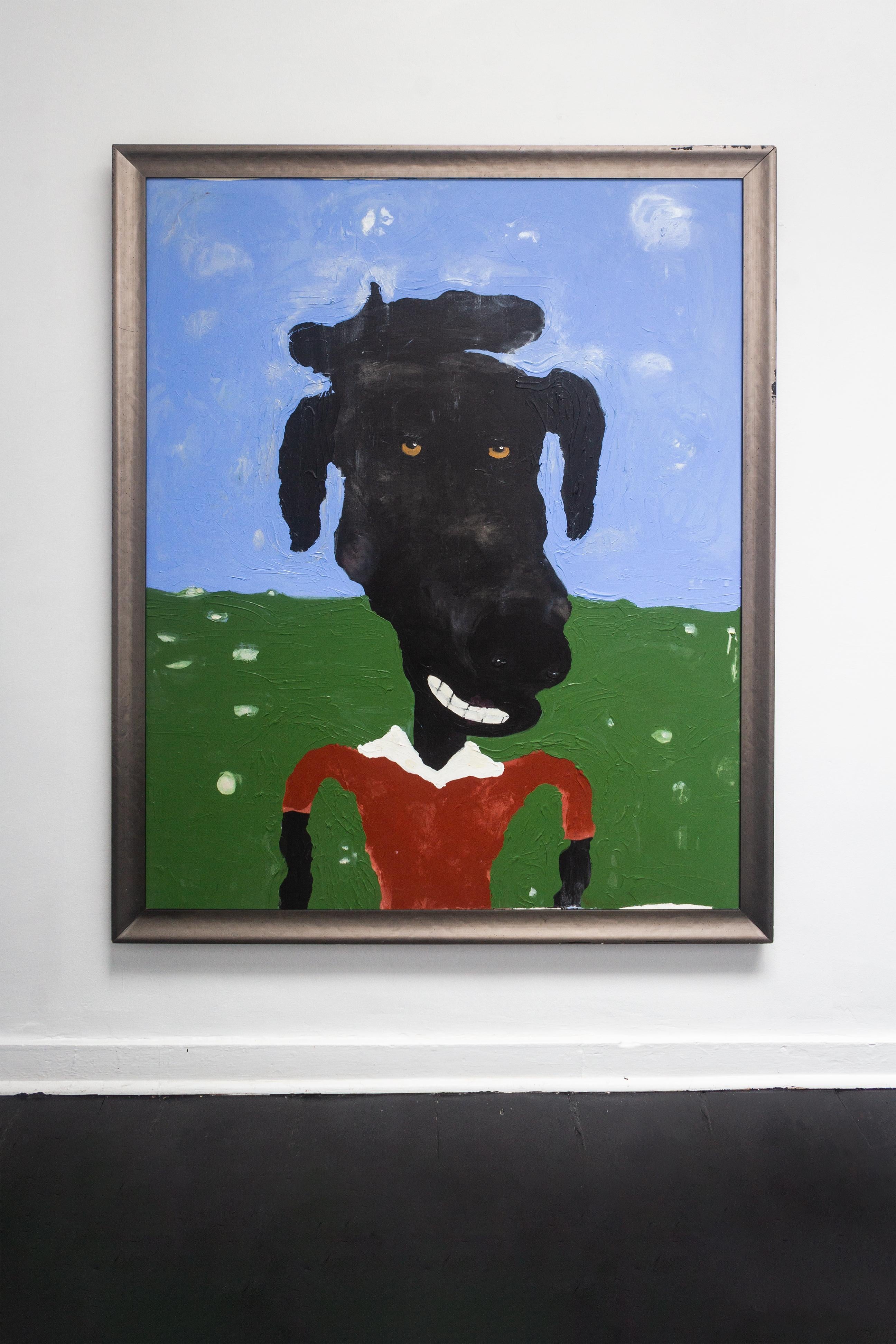 Franny Figurative Framed Mixed Media Modern Painting on Canvas by Brad Fisher For Sale 1