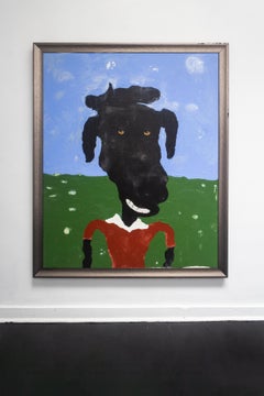 Franny Figurative Framed Mixed Media Modern Painting on Canvas by Brad Fisher