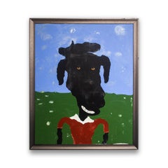 Franny Figurative Framed Mixed Media Modern Painting on Canvas by Brad Fisher