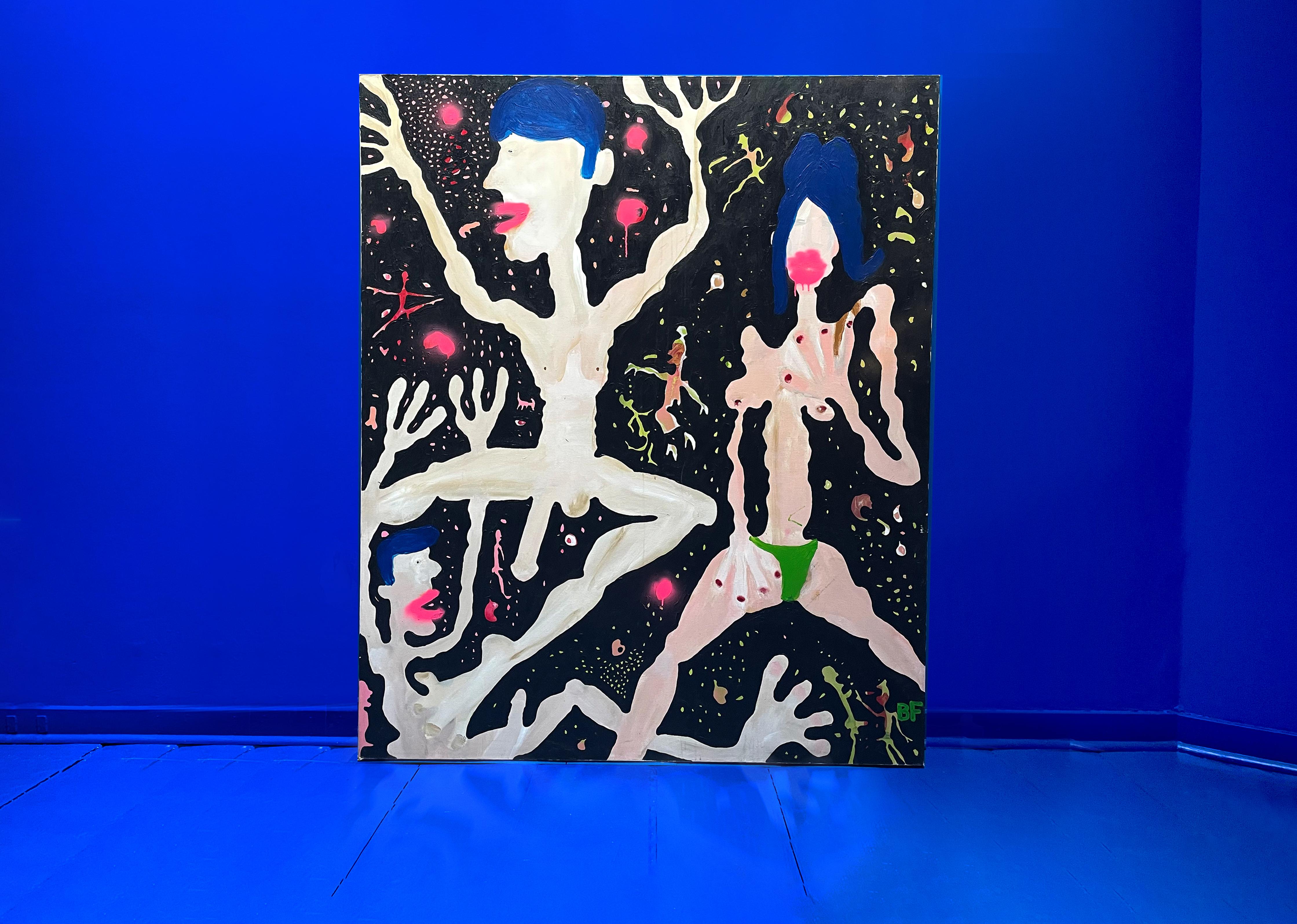 Green Bikini #1 Figurative Modern Mixed Media Painting on Canvas by Brad Fisher For Sale 2